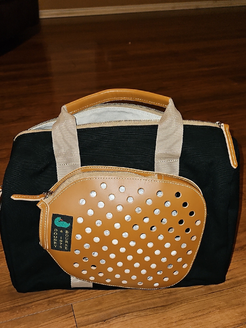 Dooney & Bourke Black and Tan Pickleball Tote NWT